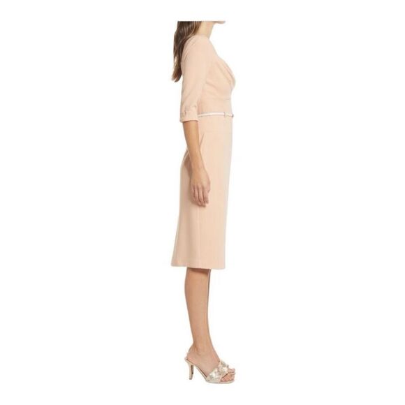 Black Halo Jackie O Sheath Dress in Fresno with belt Size 4 NWT $415 - Picture 4 of 8